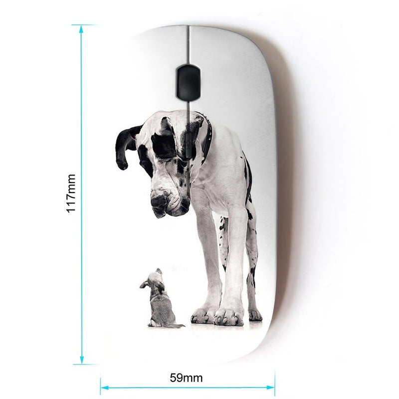 KOOLmouse [ Optical 2.4G Wireless Mouse [ Great Dane Chihuahua Black Spots Dogs ] - Image 2